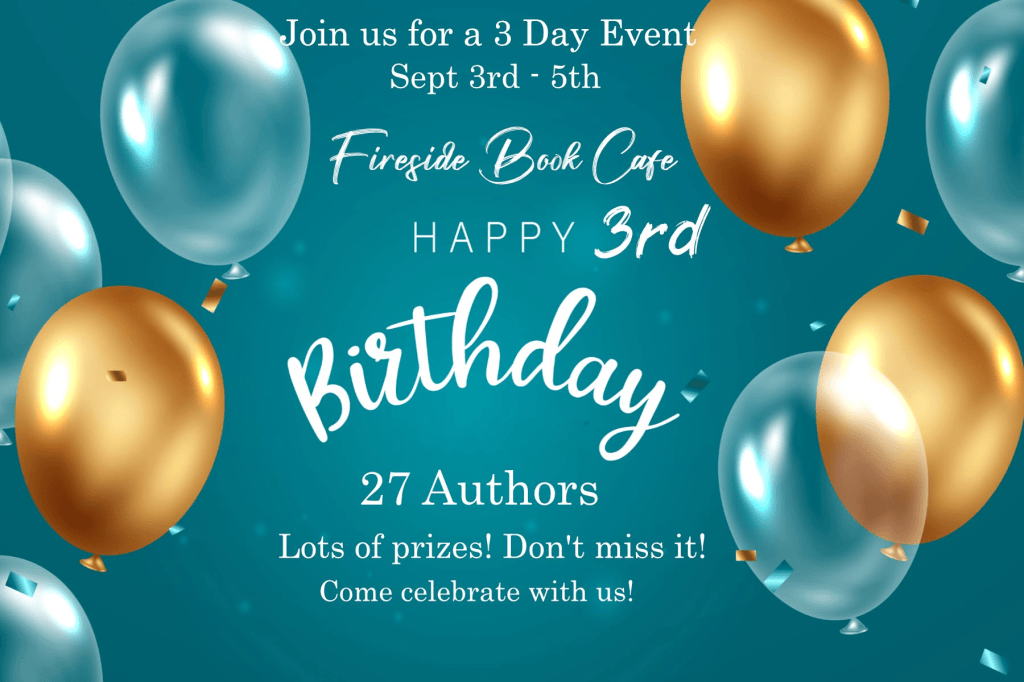 Invitation to the Fireside Book Cafe birthday party on Facebook.
